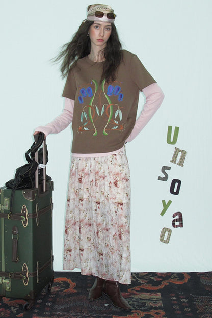 Brushed Knit Long Sleeve T-shirt