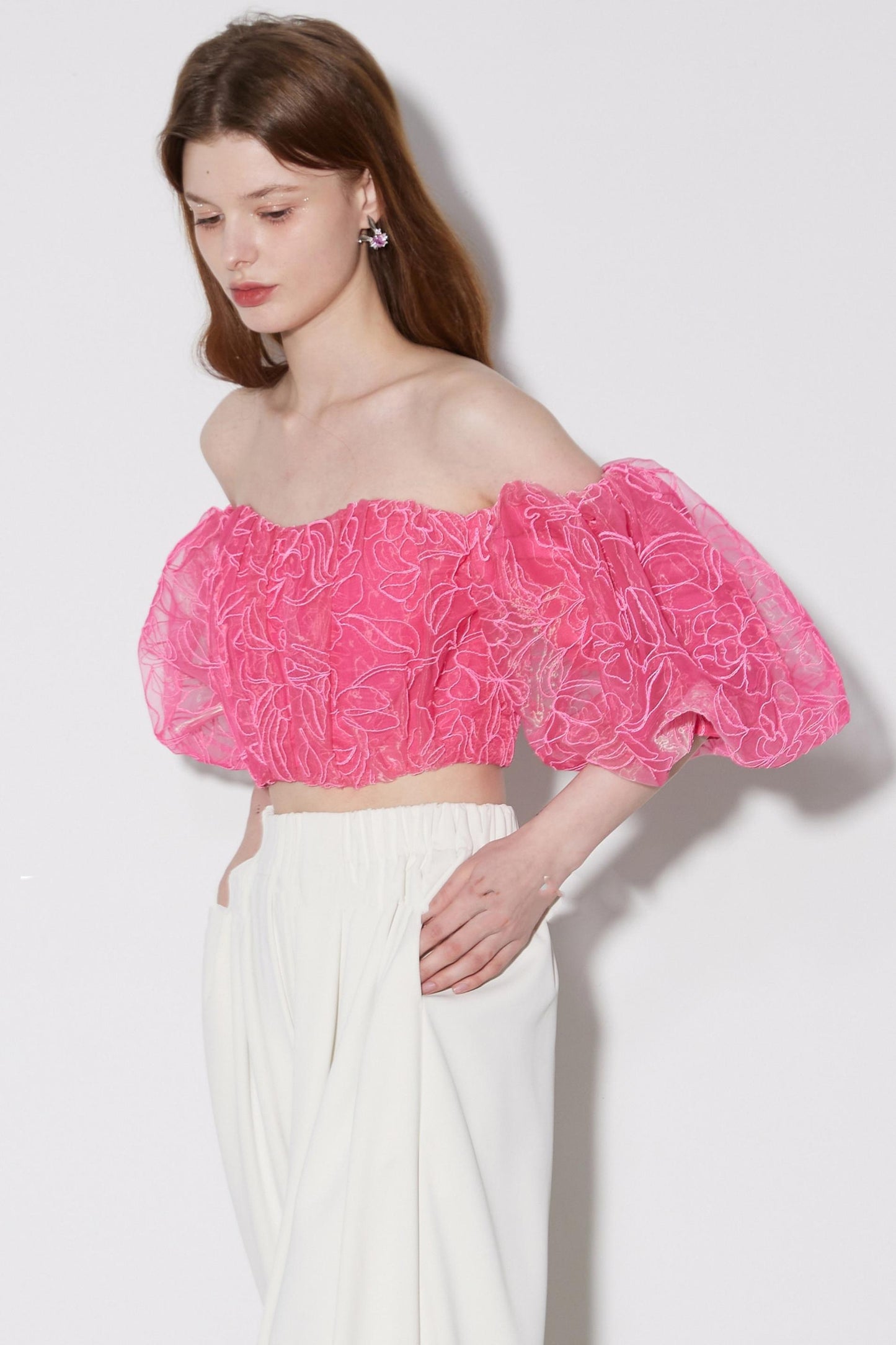 Pink Floral Crop Top