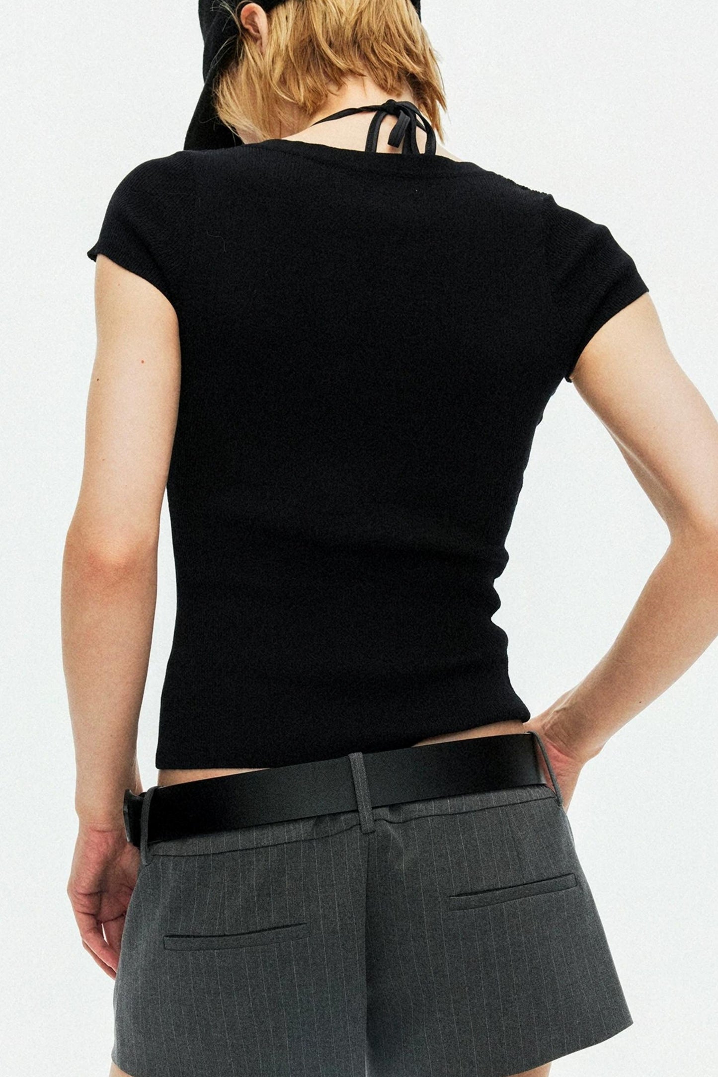 Nude Skin-Like V-Neck Sweater
