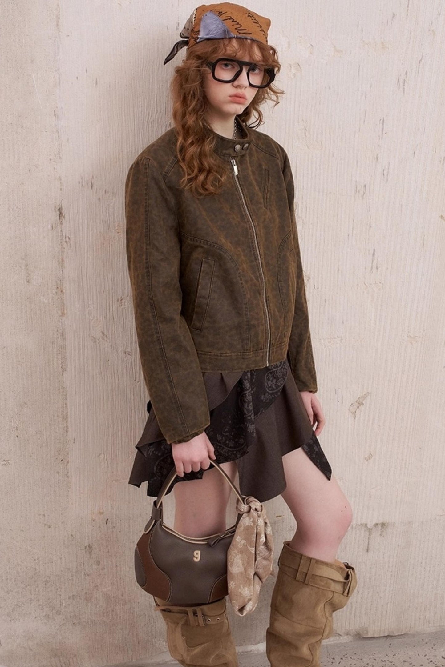 Washed Short Shoulder Jacket