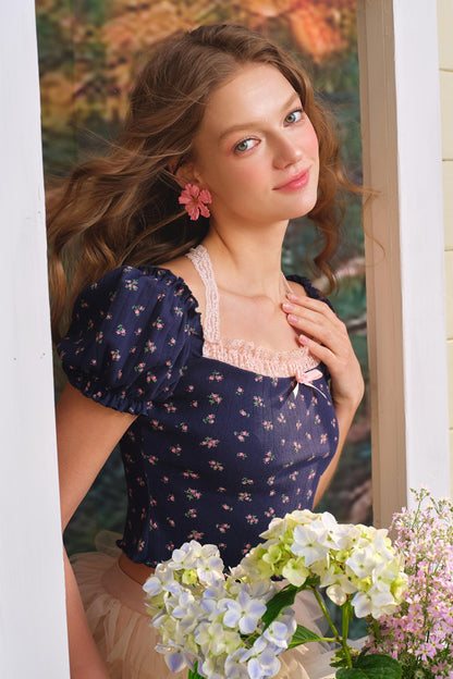 Floral One-Shoulder Top & Skirt Set-Up