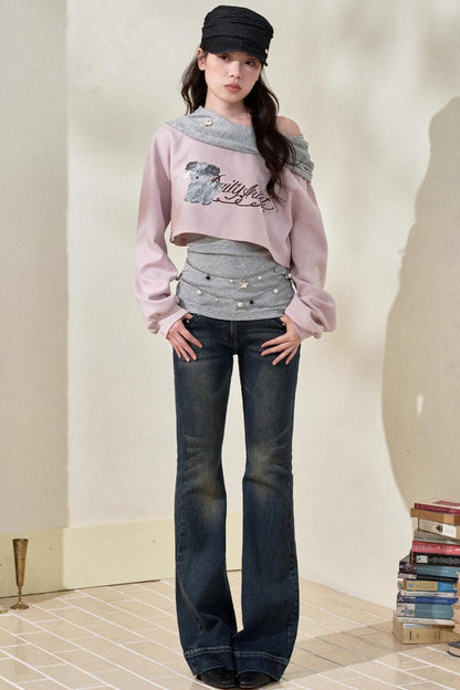 Blue Vintage Slim Denim Trousers