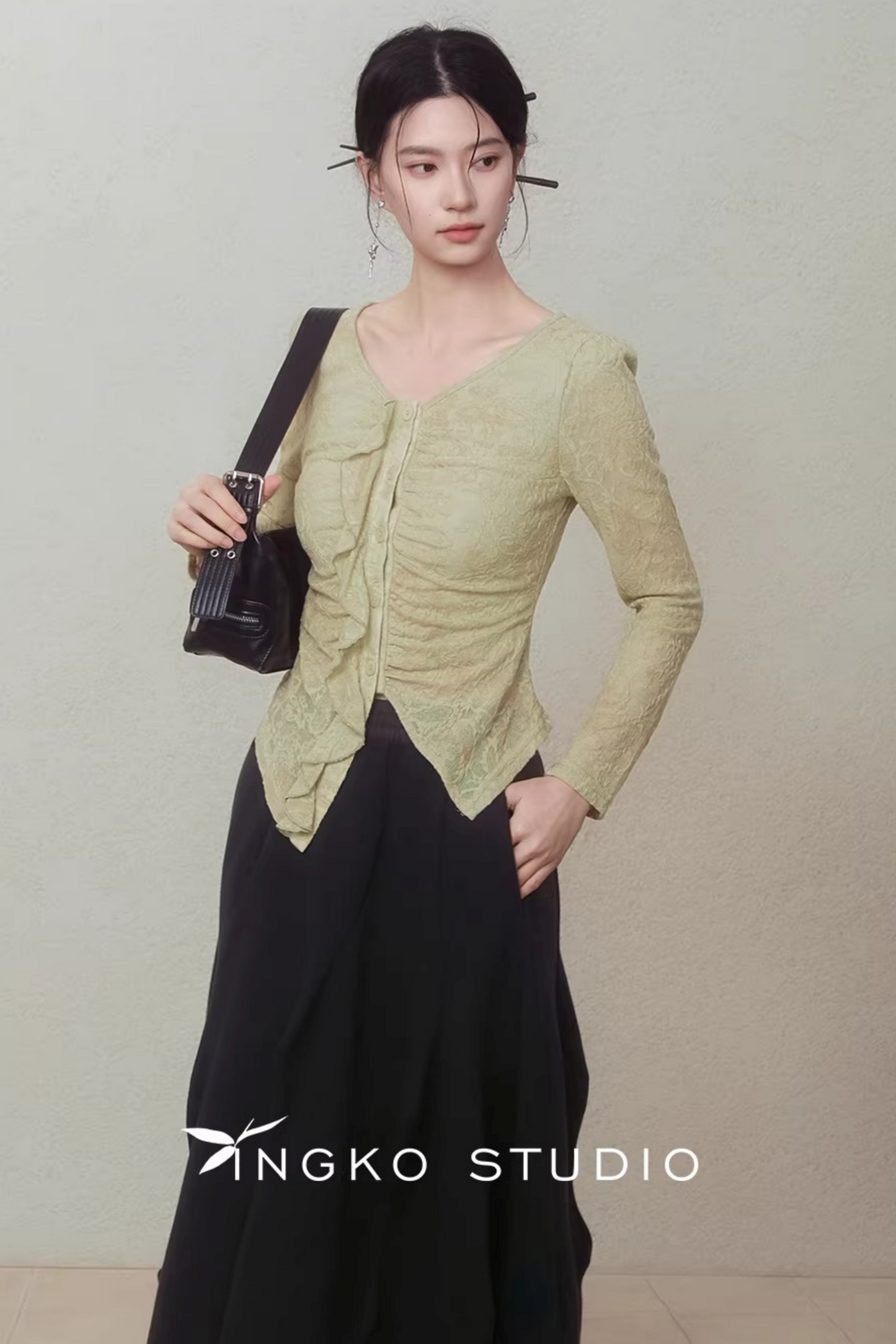 Spring Bud Green Floral Top