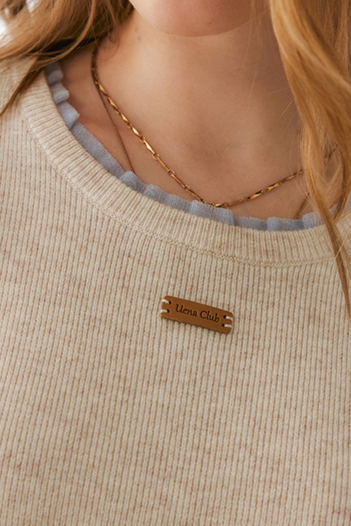 Uena Wool Blend Logo Top