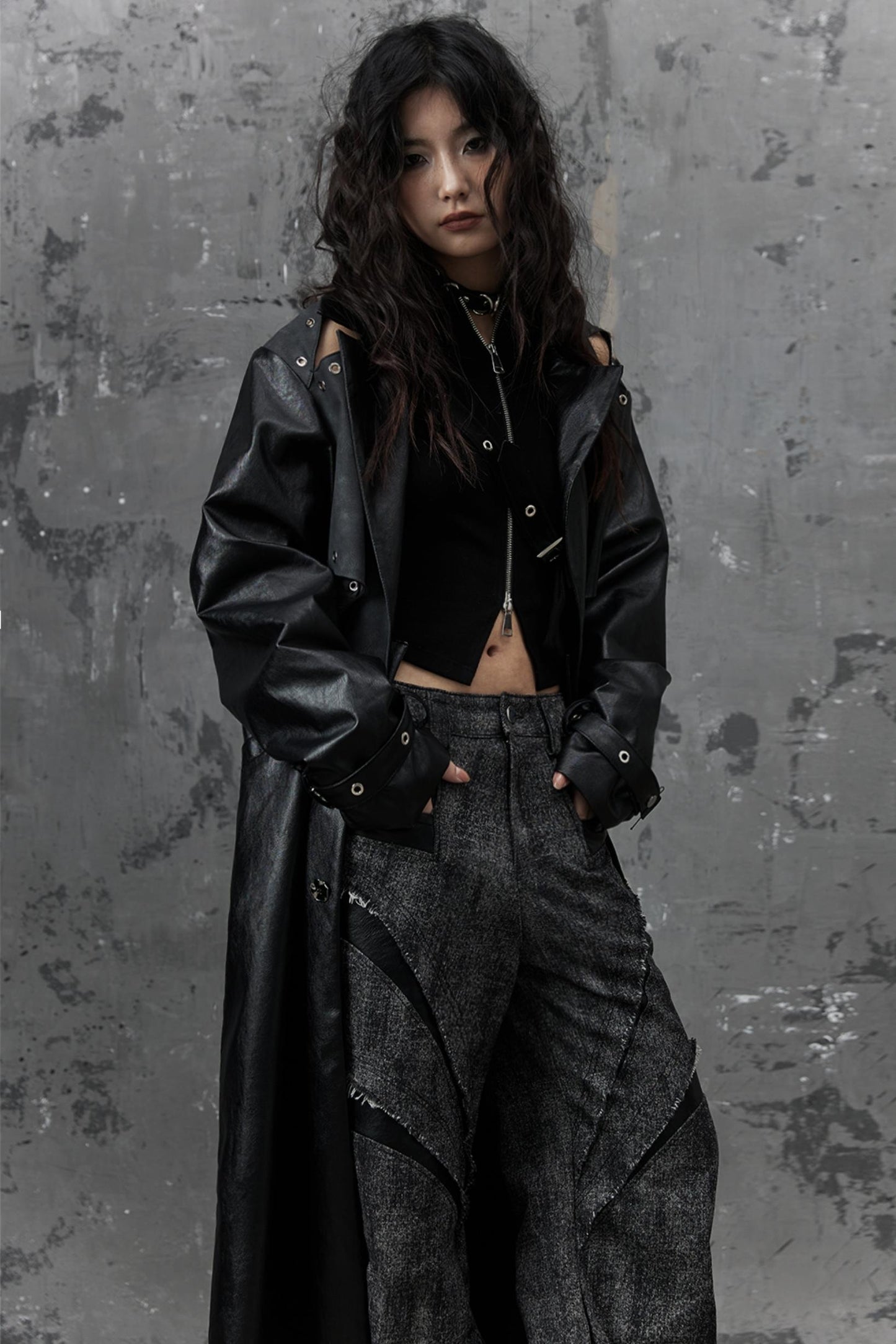 Dark Silhouette Leather Coat