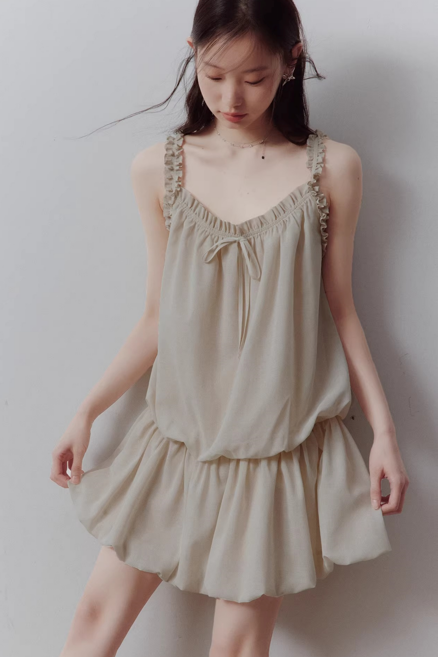 Apricot Gray Bud Dress