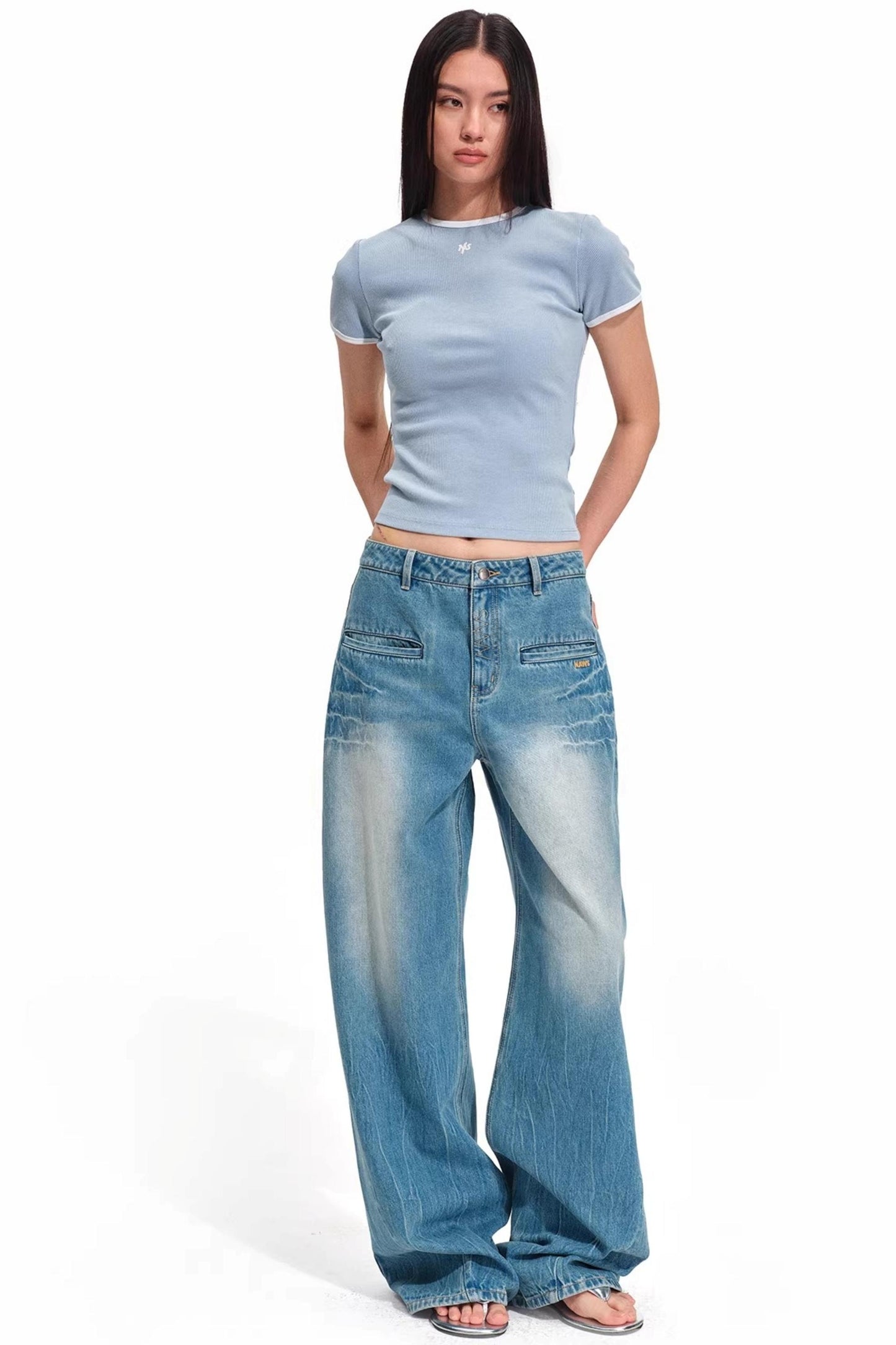 Reit-Sand-gewaschenes T-Shirt