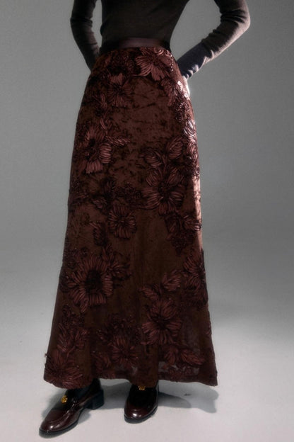 Castle Vine Velvet Skirt