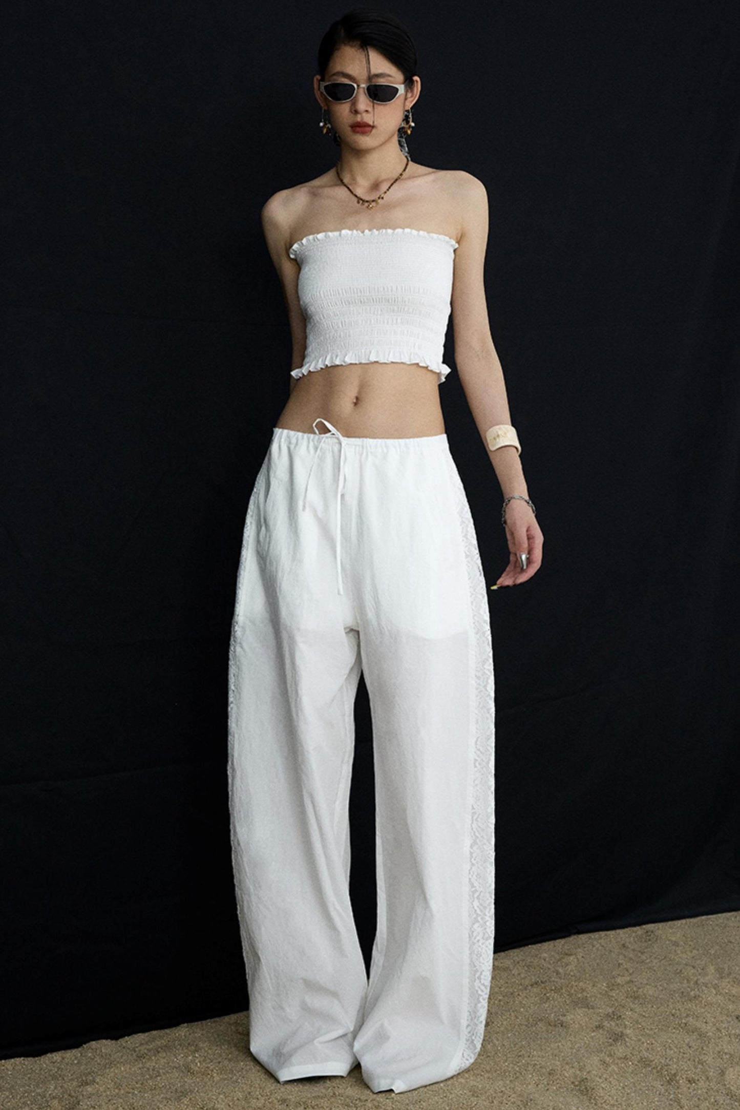 Back Lace Cut-Out Bandeau Top