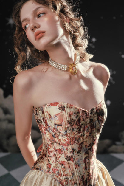 Pinch Waist Corset Skirt Dress Set-Up