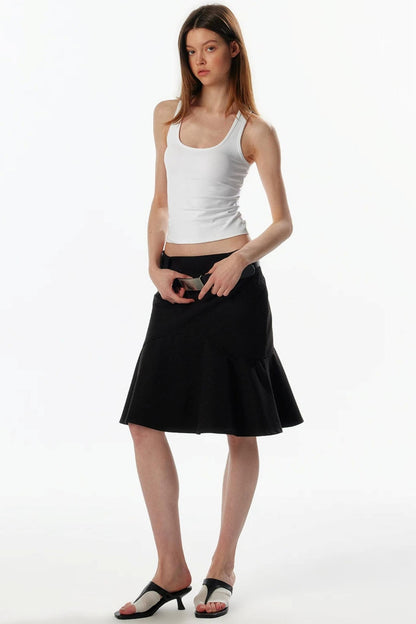 Wide-Waisted Fishtail Skirt