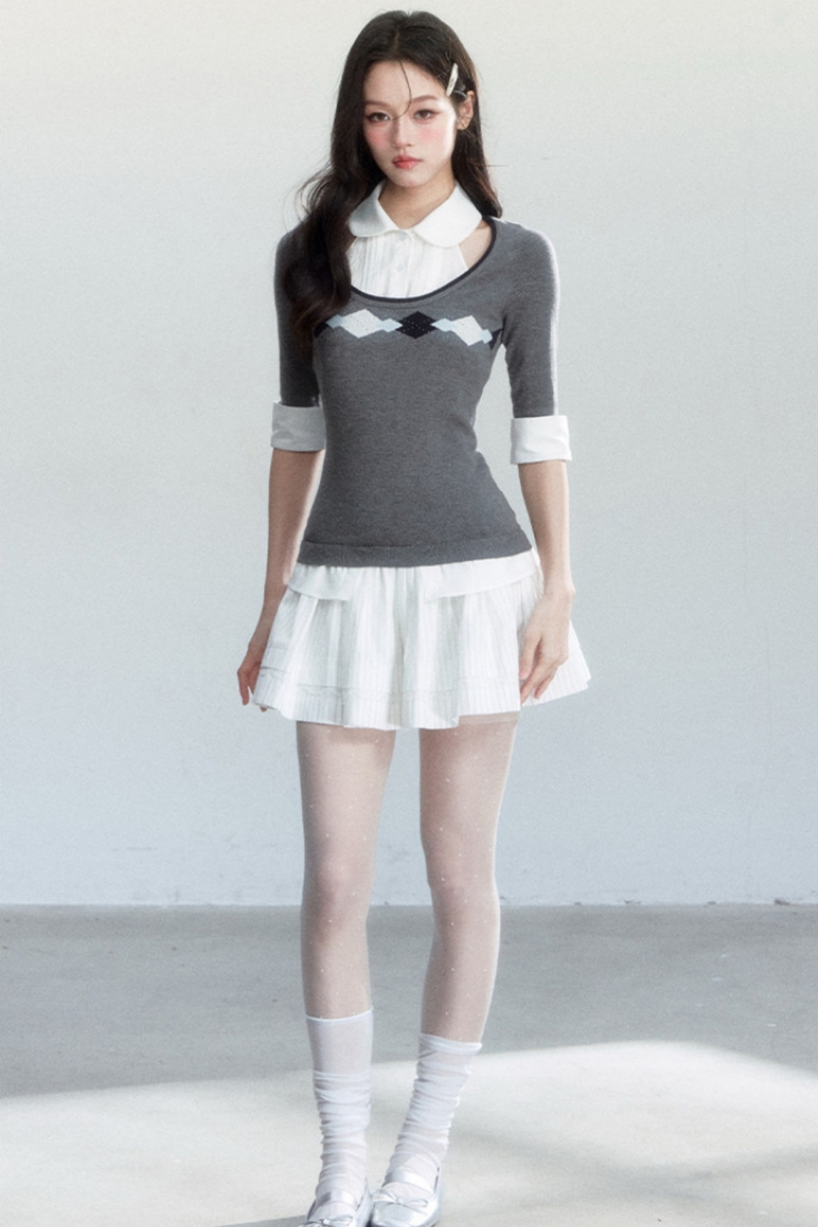 Korean-Style Decorative Shirt Collar