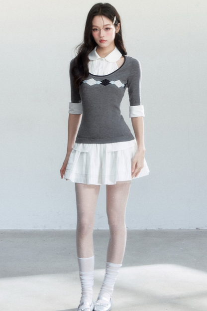 Korean-Style Decorative Shirt Collar