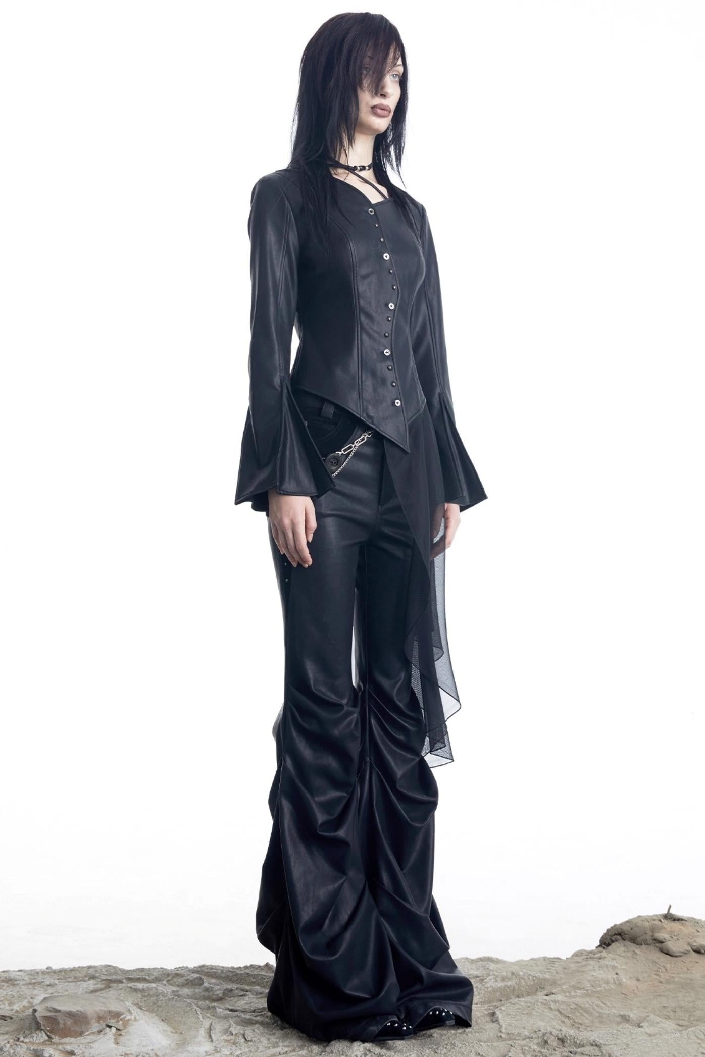 Urban Leather Flared Shirt