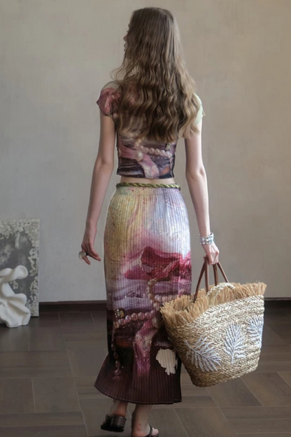 Monet's Pearl Pleated Top