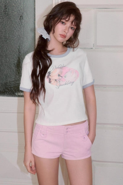Cute Illustration Print Short Sleeve T-Shirt