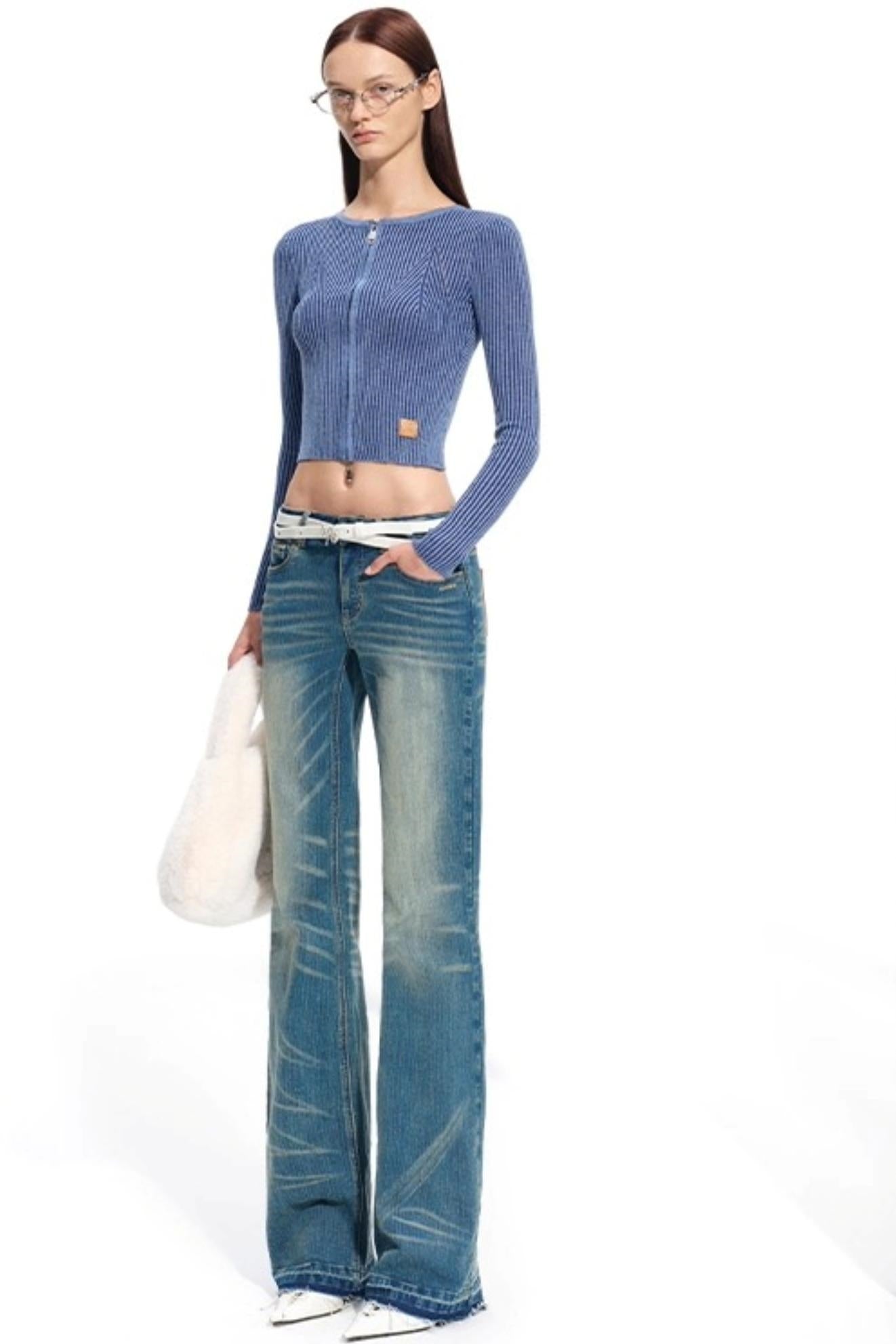 Wool Cropped Crew Neck Cardigan