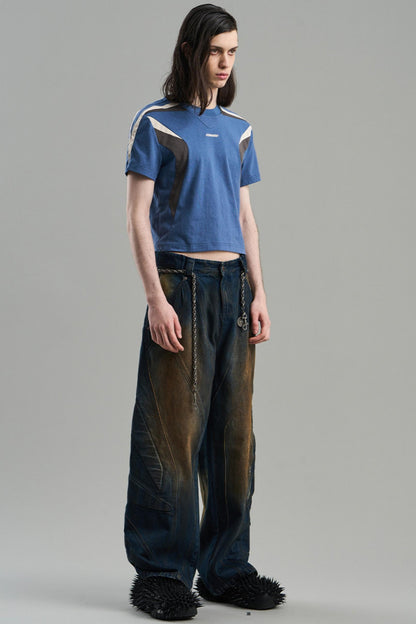 Embroidered Colorblock Tee