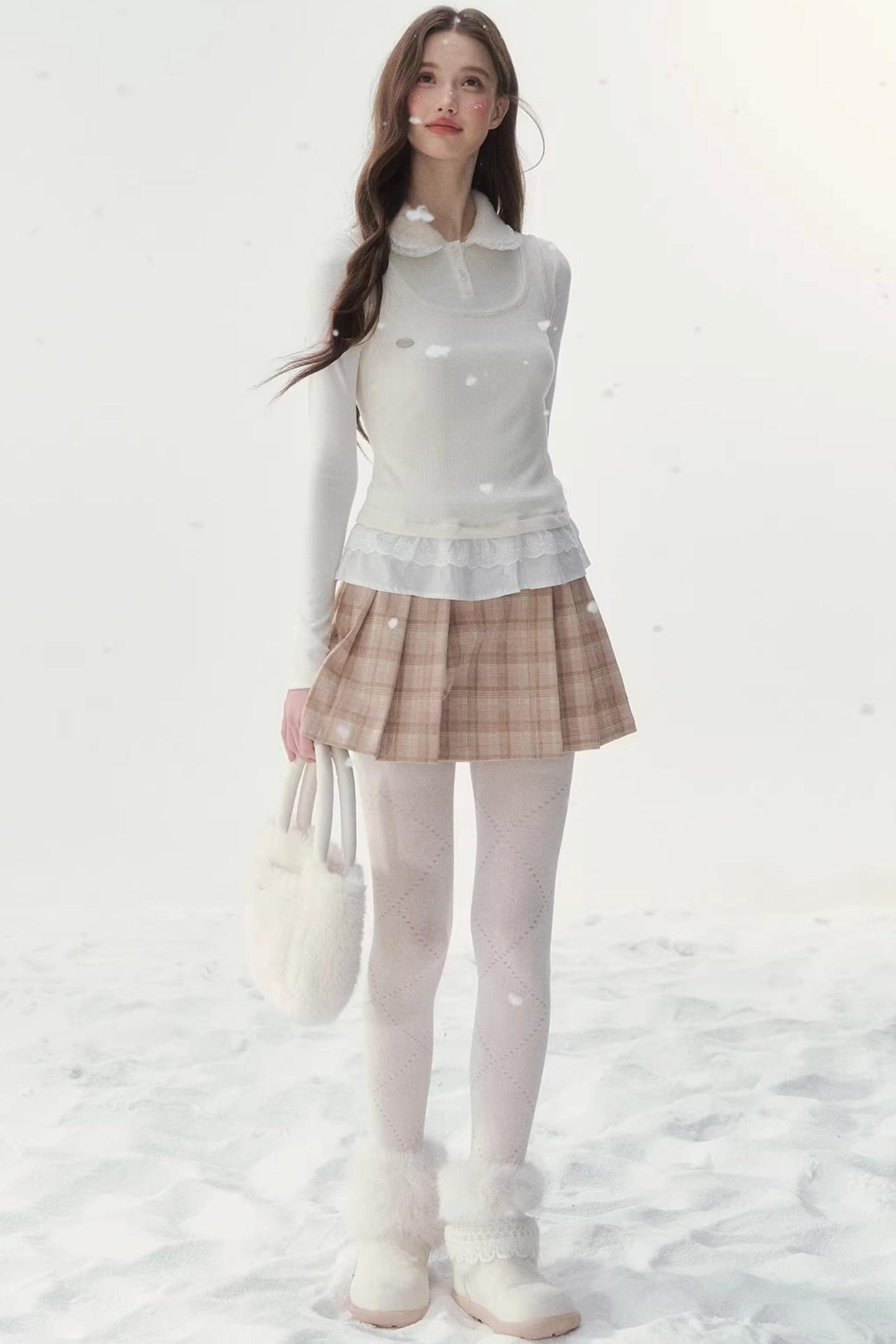 Faux Two-Piece Knitted T-Shirt