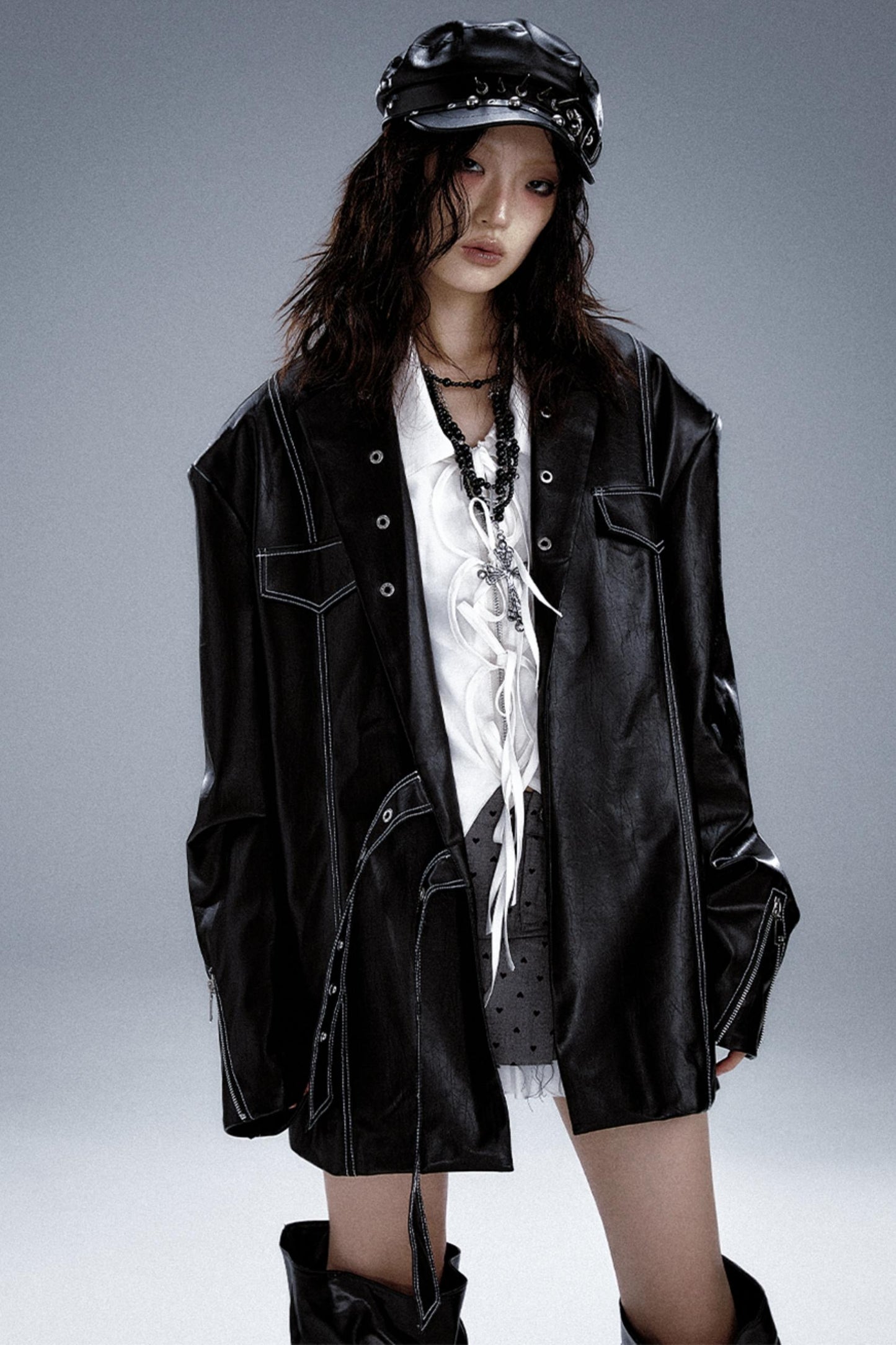 Dark Punk Leather Jacket