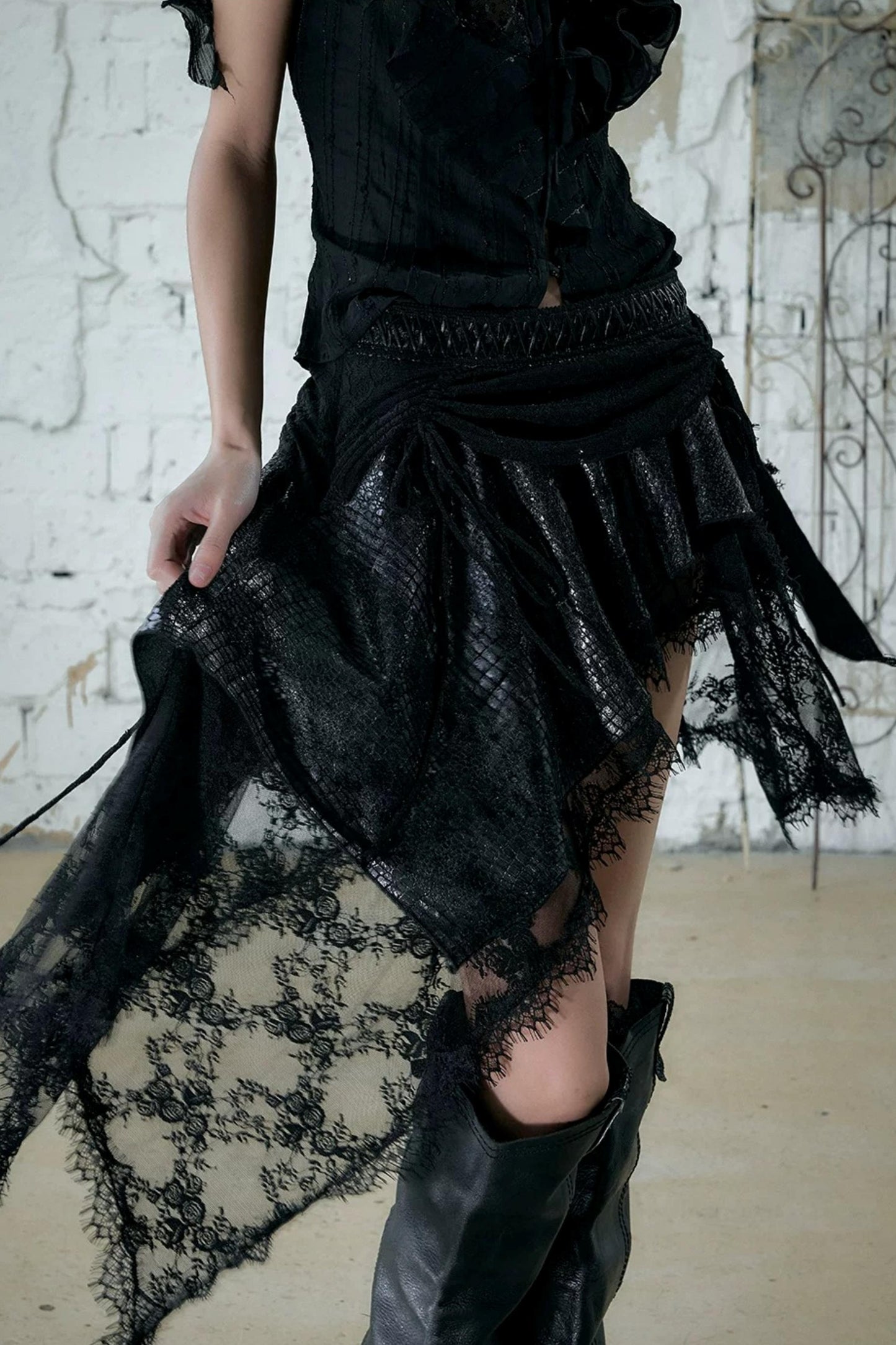 Baroque Velvet Lace Skirt