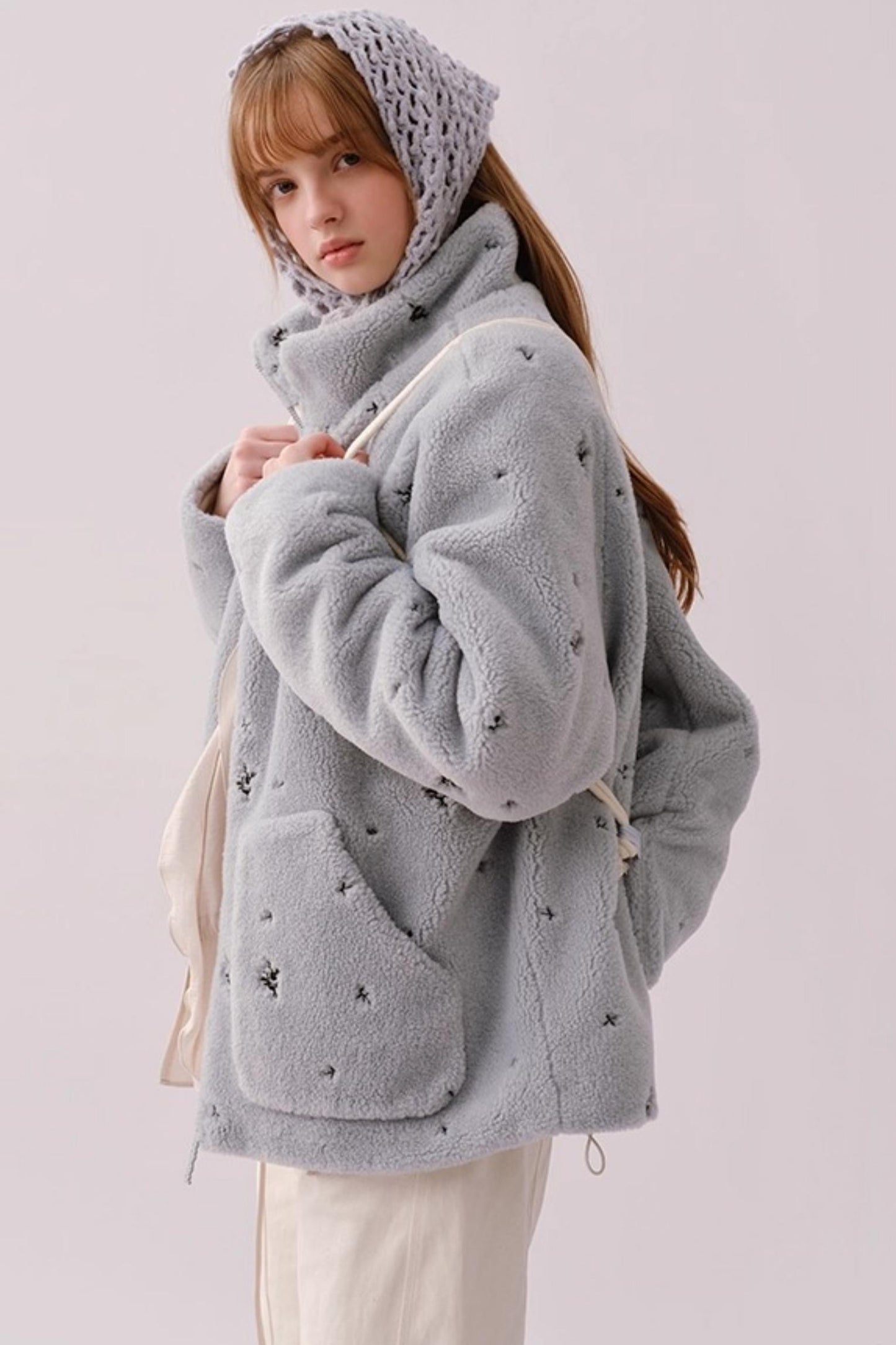 Hand-Crocheted Wool Blend Scarf