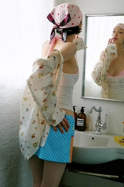 Summer Plaid Print Skirt