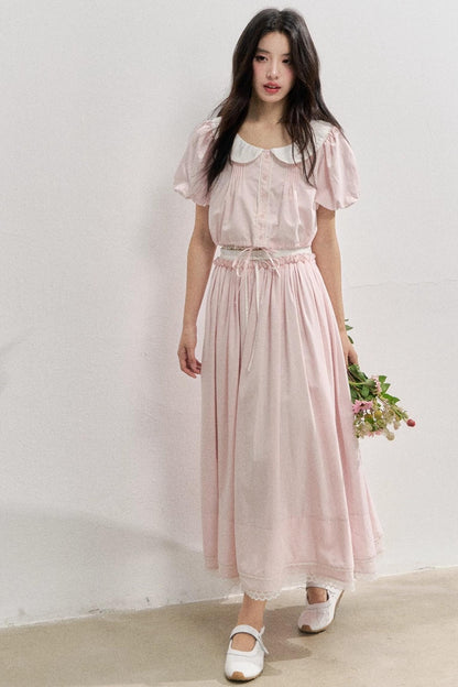 Elegant Tops And Skirt Set-Up