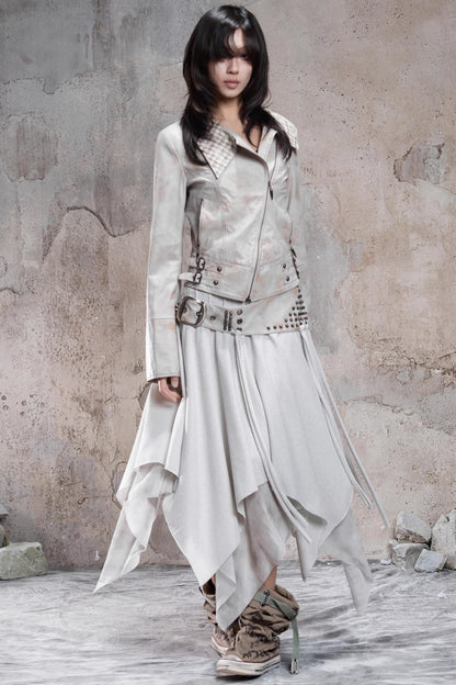 Irregular Multi Layer Rivet Skirt