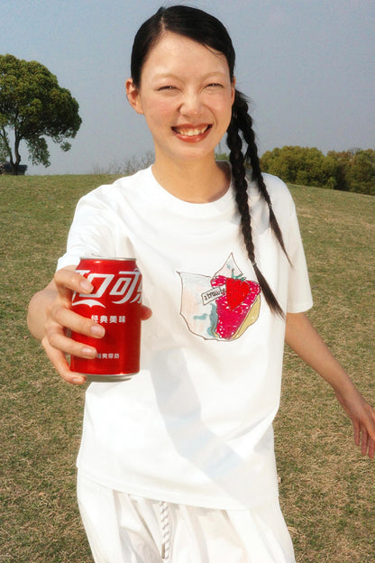 Hand-Painted Strawberry Tee
