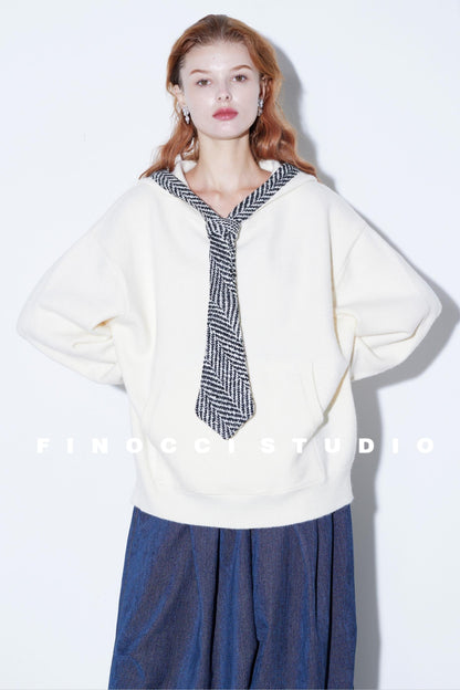 Herringbone Hooded Winter Top