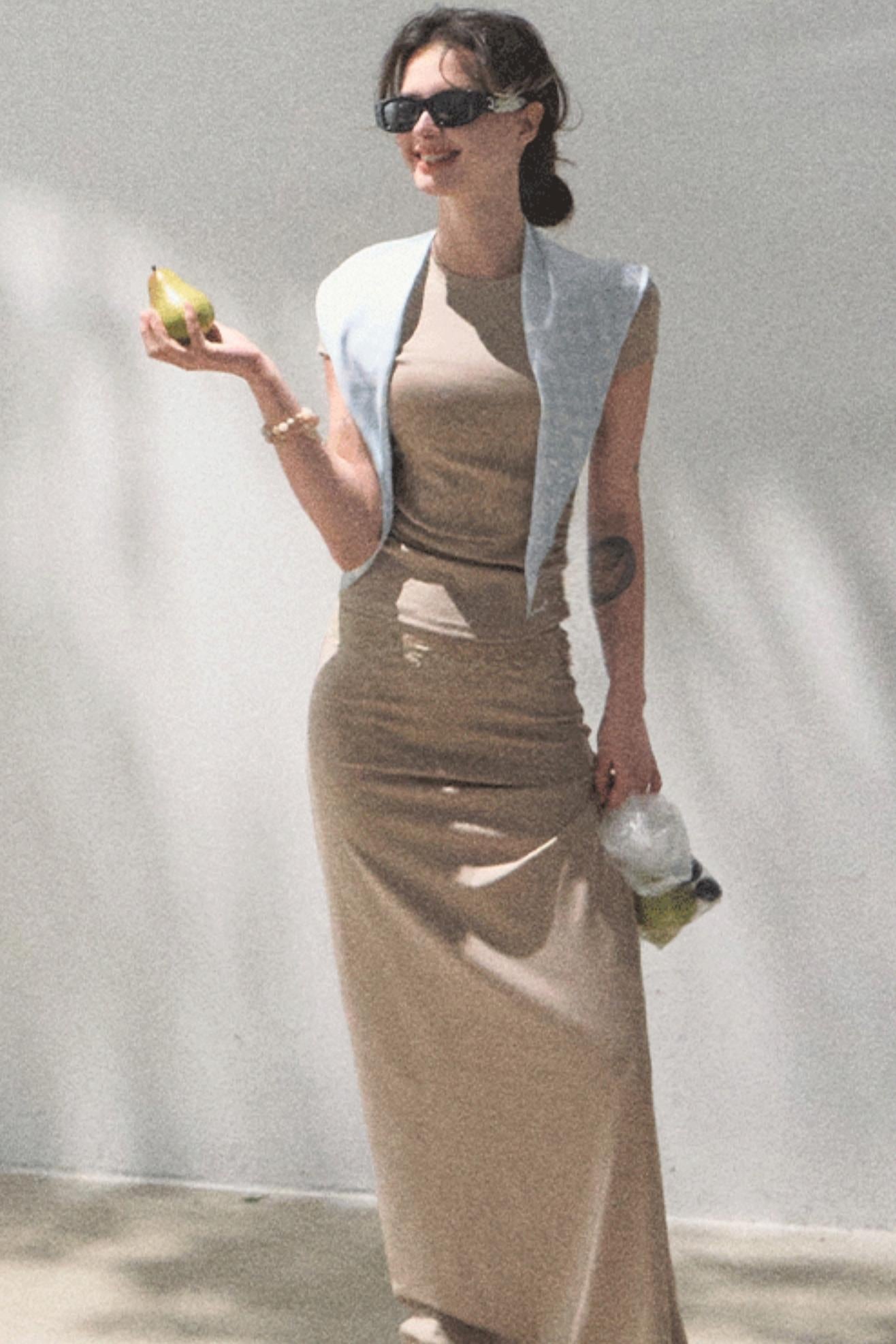 Lace-Trimmed High Waist Skirt