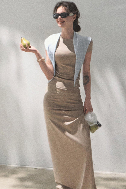 Lace-Trimmed High Waist Skirt