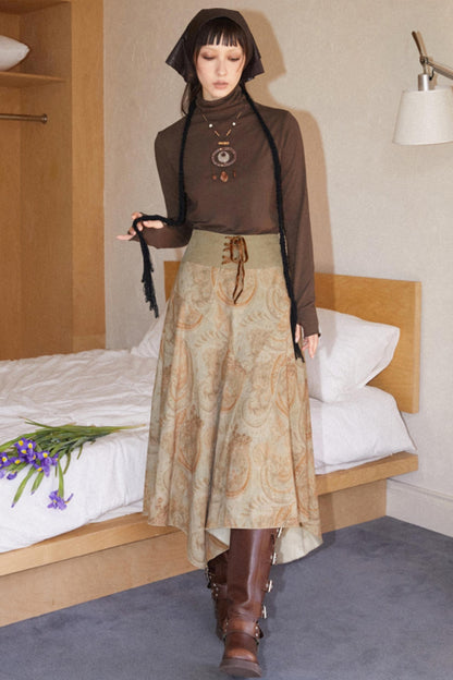 High-Waist Hippie Flare Skirt