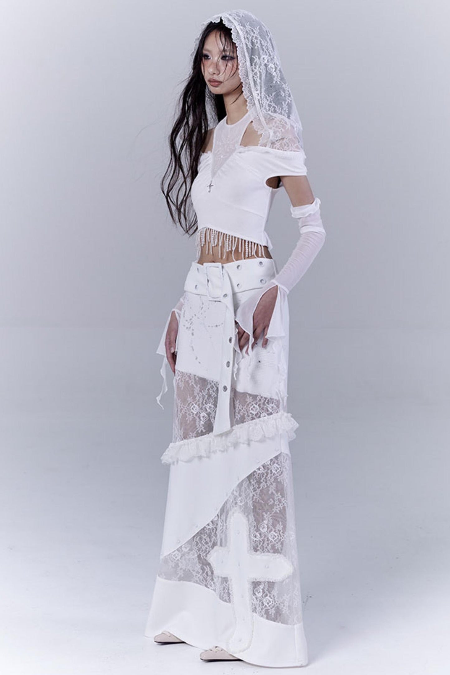 Ethereal White Lace Dream Hoodie