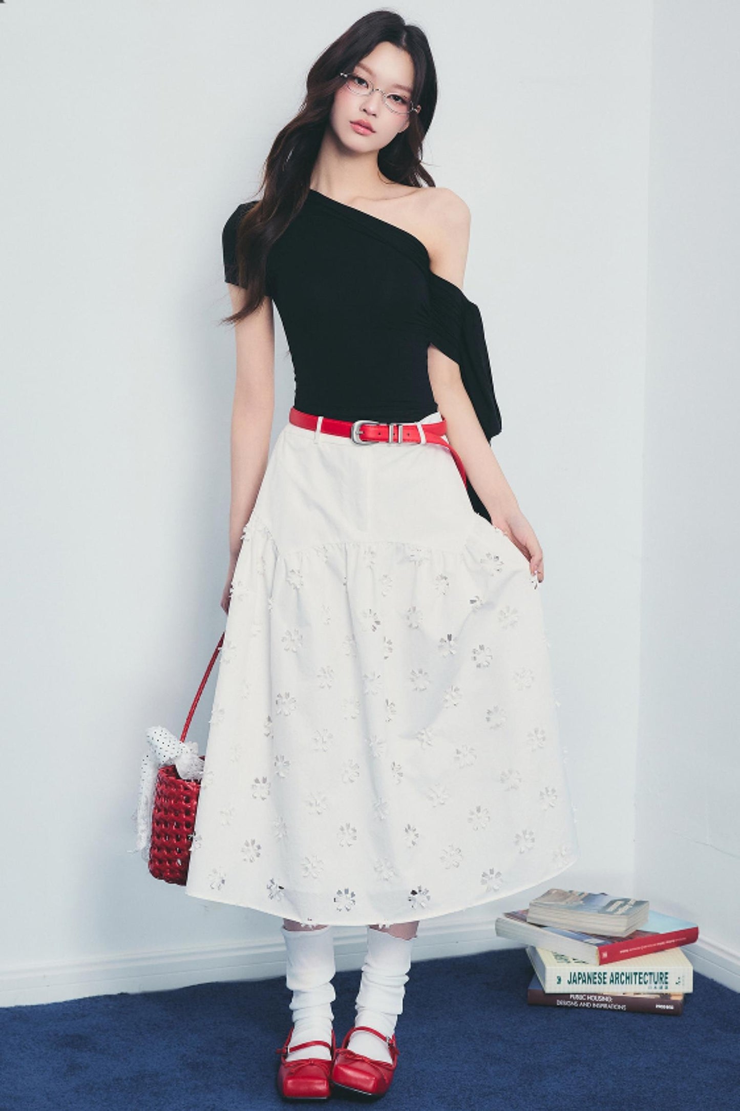 Heart Slob Floral A-Line Skirt