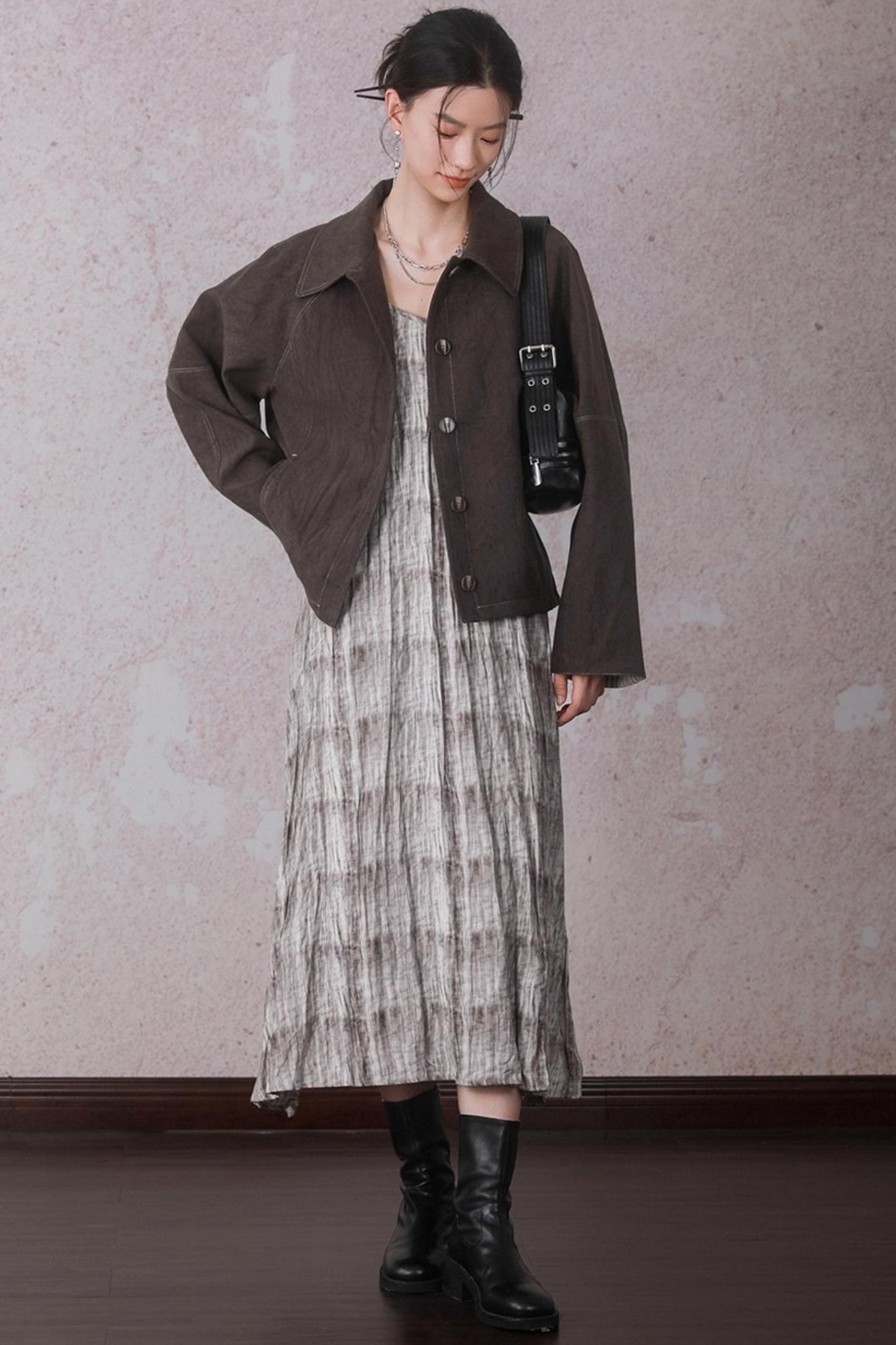 Velvet Tie-Dye Print A-Line Sundress