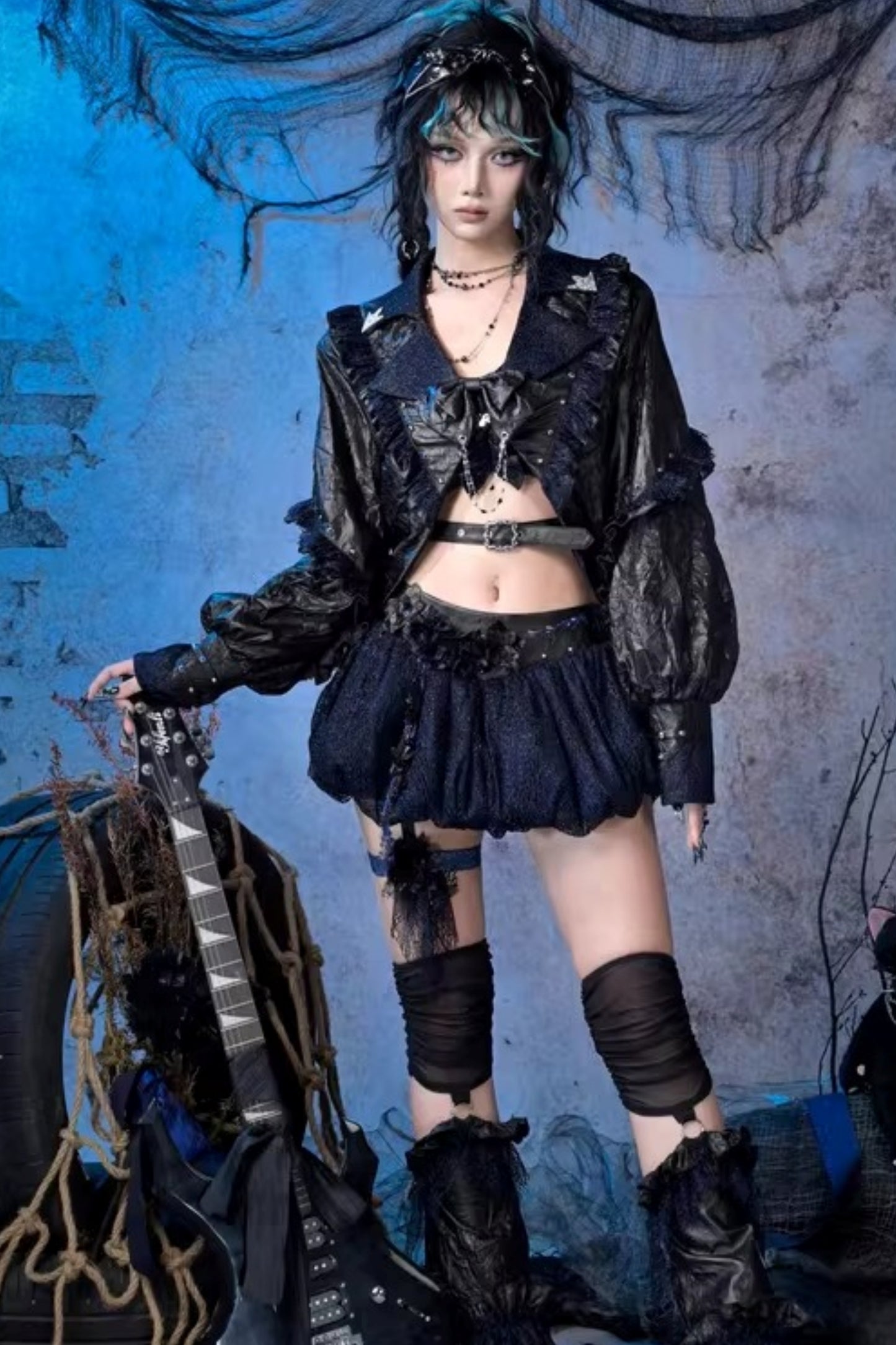 Grunge Studded Lace Jacket