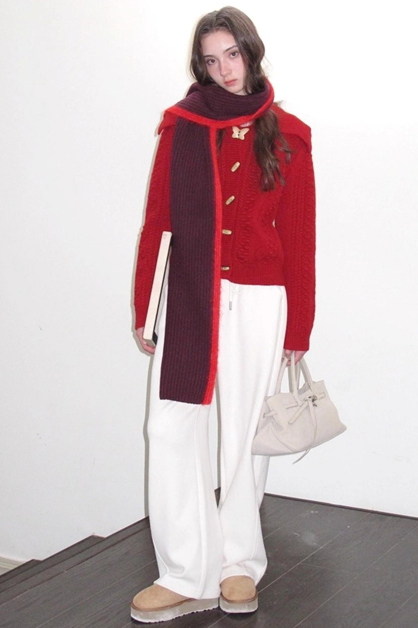 Fleece Mist Elastic Waist Knit Pants