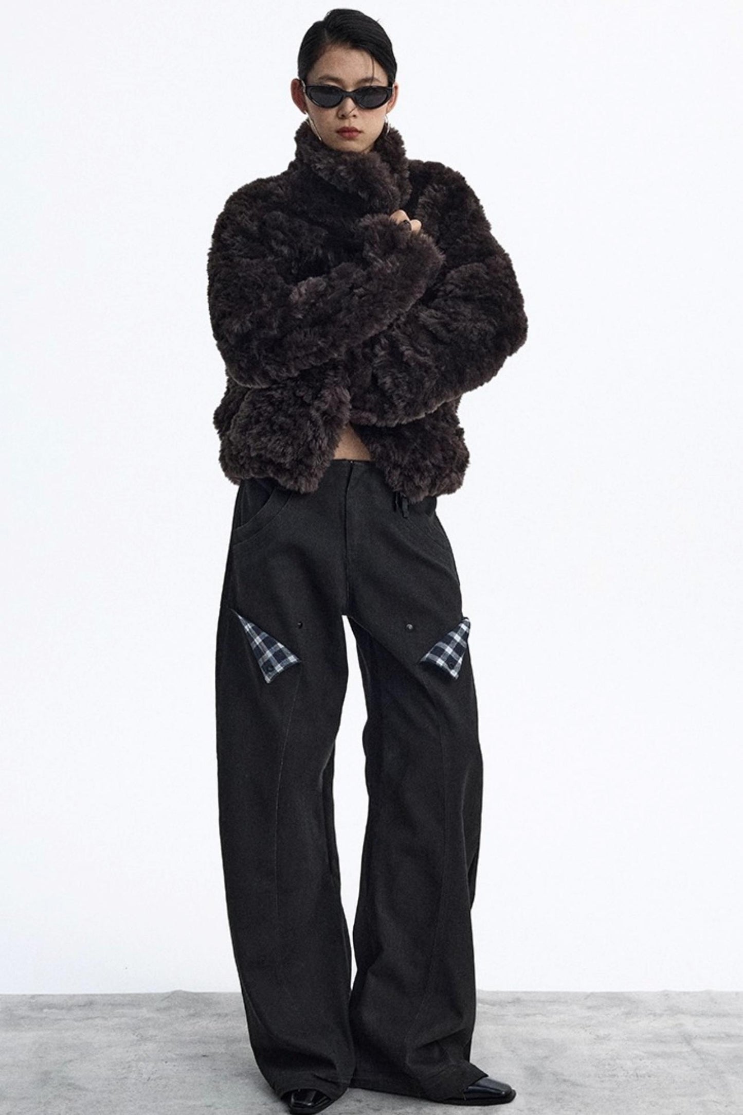 Deconstructed Matte Black Cargo Pants