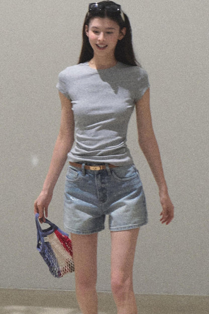 Vintage Skinny Denim Shorts