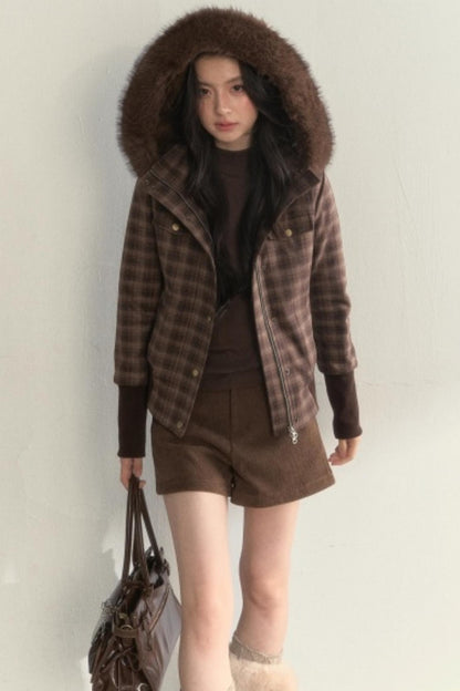 Vintage Fur Collar Fleece Jacket
