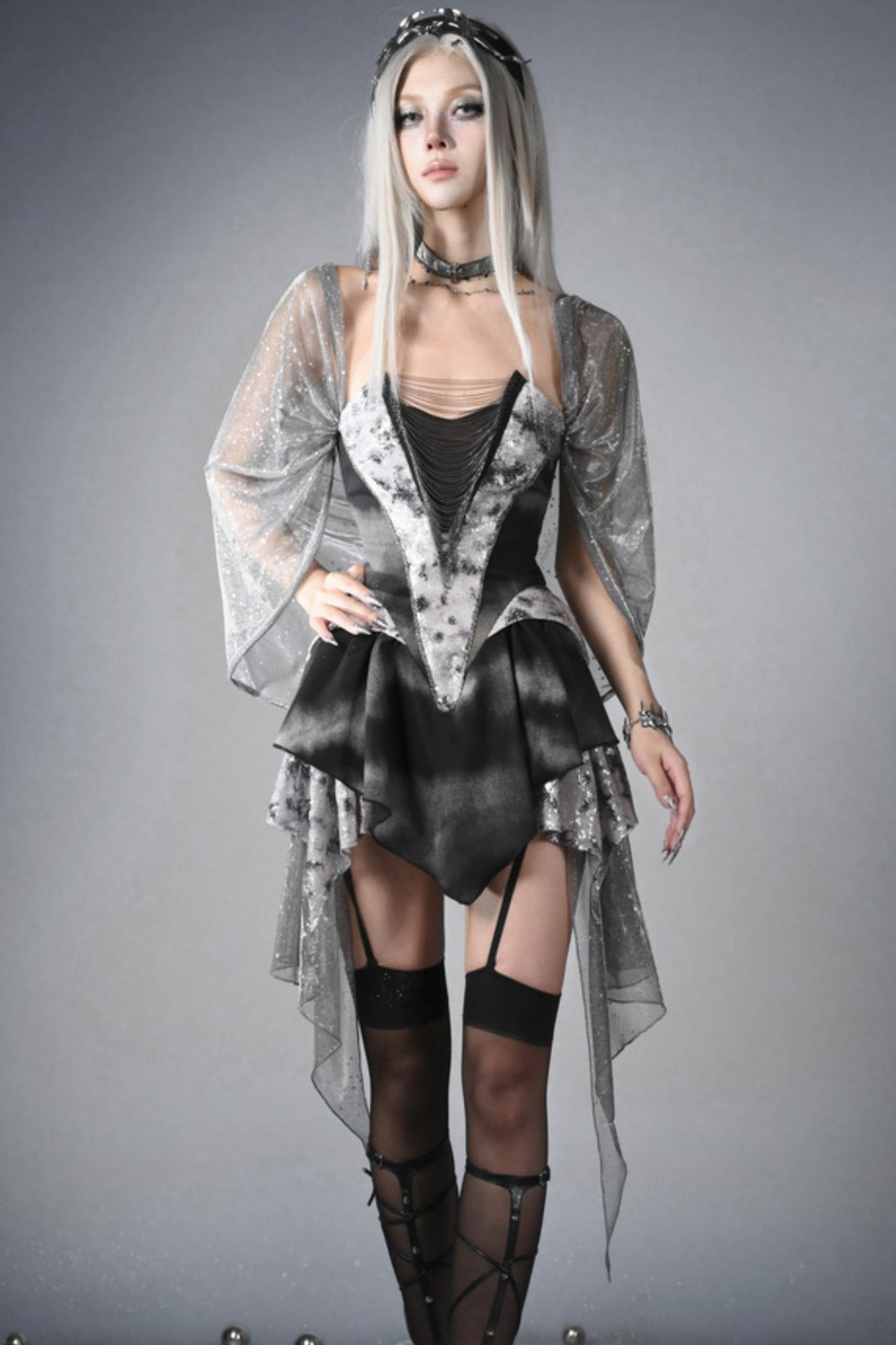 Futuristic Punk Hooded Dress