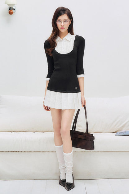 Summer Lace Pleated Dress