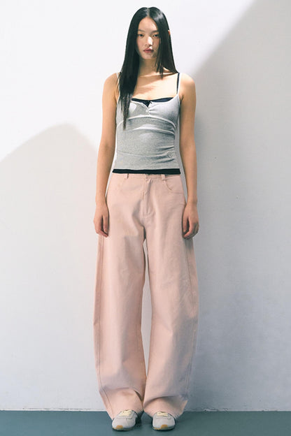 Pink Straight Leg Trousers