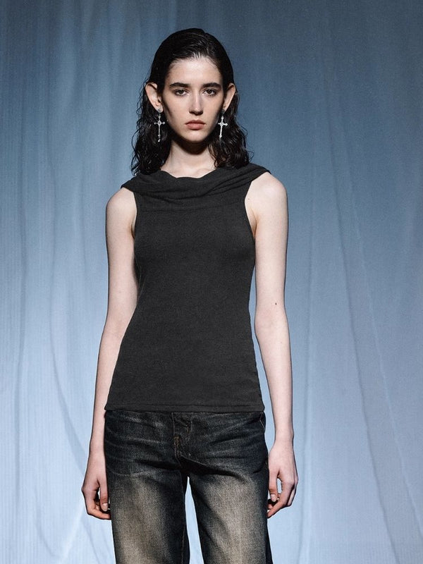 Hooded Tri-Color Basic Crew Short Sleeve