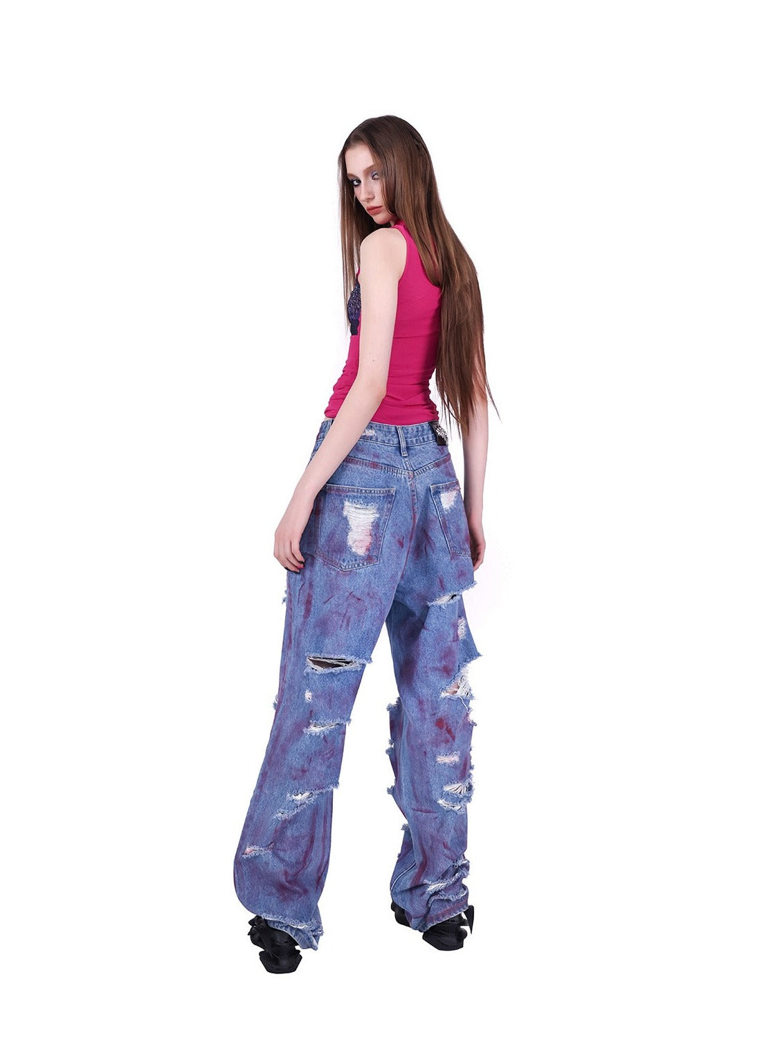 Genderless loose jeans pants