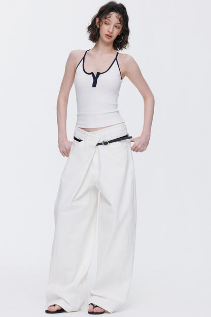 Asymmetrische Taillenjeans