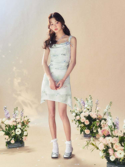 Butterfly Gather Suspender Dress