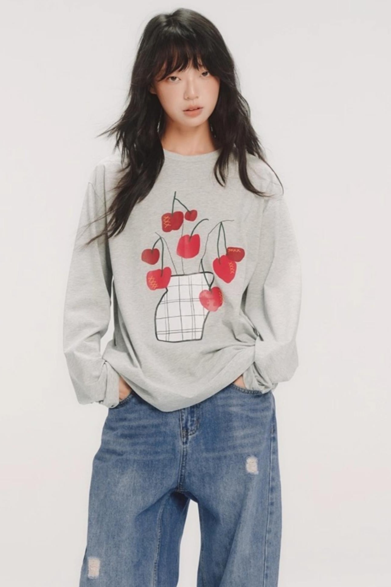 Hand-Painted Cherry Bonsai T-Shirt